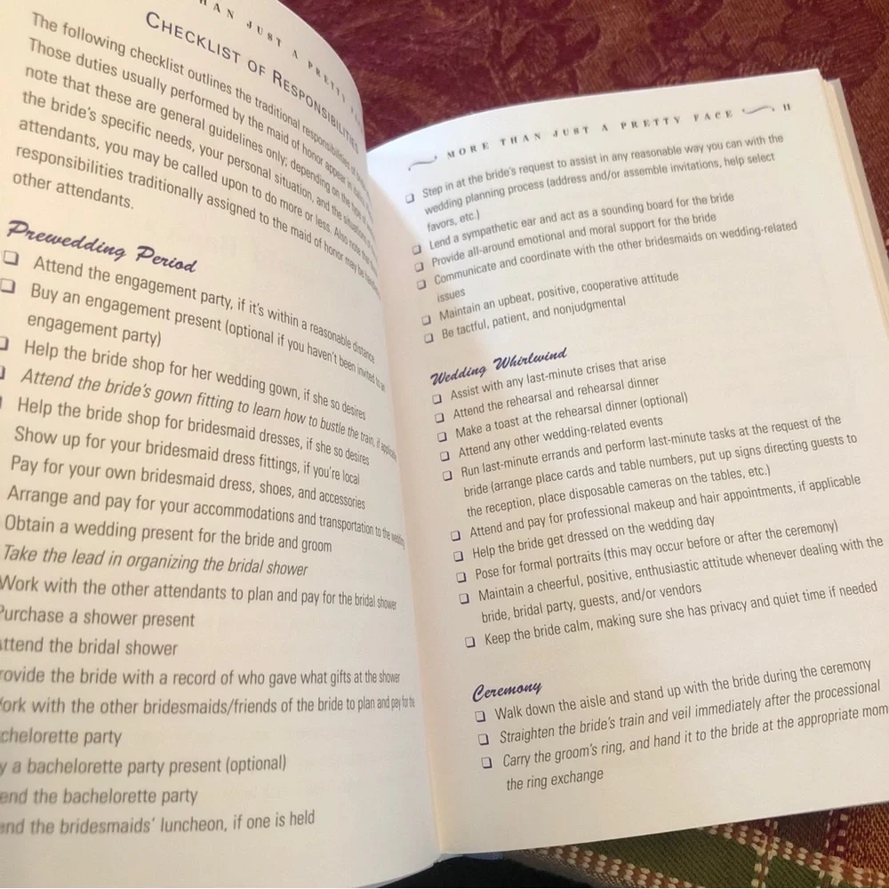 Handbook bridesmaid by